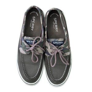 Halyard Sperry Mens Camouflage Memory Foam Boat Shoes Size 10.5 Green